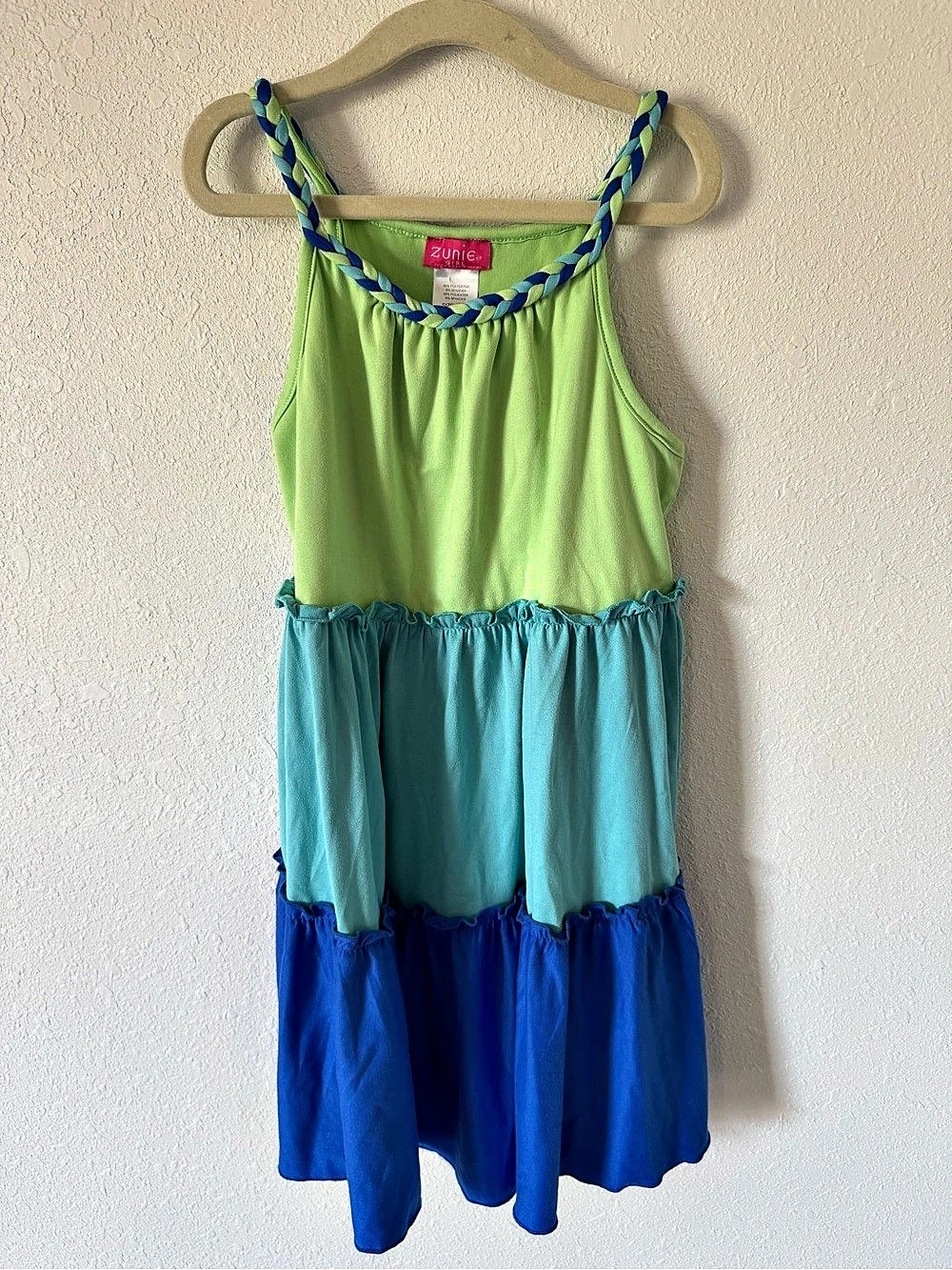 Zunie Color Block Tiered Dress Size Medium Like New